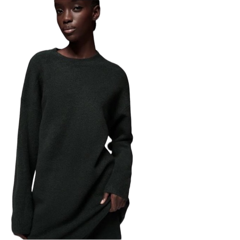 Zara Green Oversized Midi Sweater Dress, NWT, S